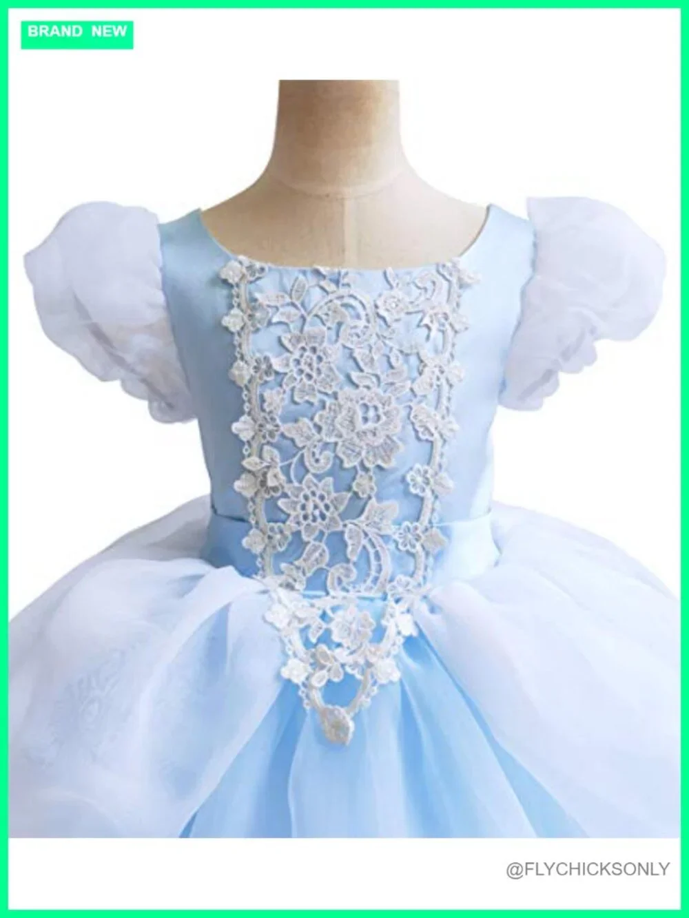 Girls Cinderella Costume Halloween Princess Dress Party Ball Gown Satin Tulle